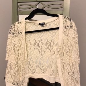 Torrid crop lace sweater